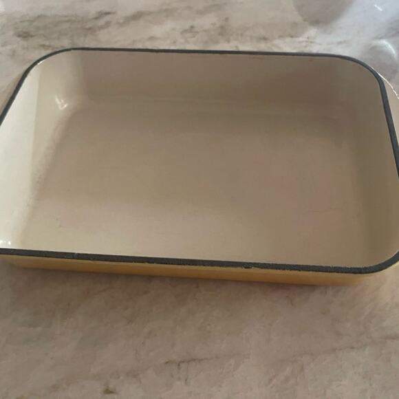 Vintage Le Creuset rectangular baker cast iron yellow 12.5”   ** Rare find - Picture 12 of 14